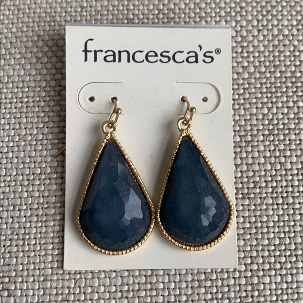NWT Gold and blue earrings from Francesca’s